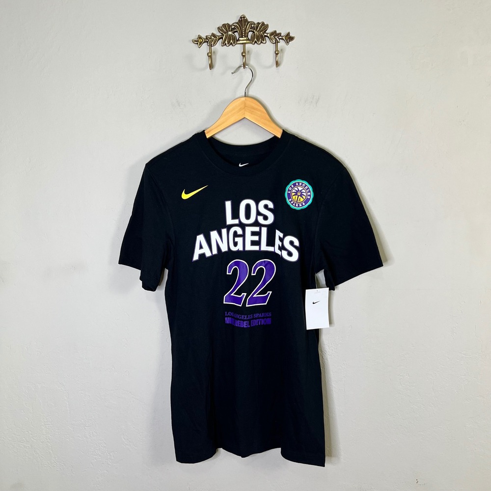 Nike T-Shirt Los Angeles Sparks Cameron Brink Mens Size Small Black New WNBA Tee
